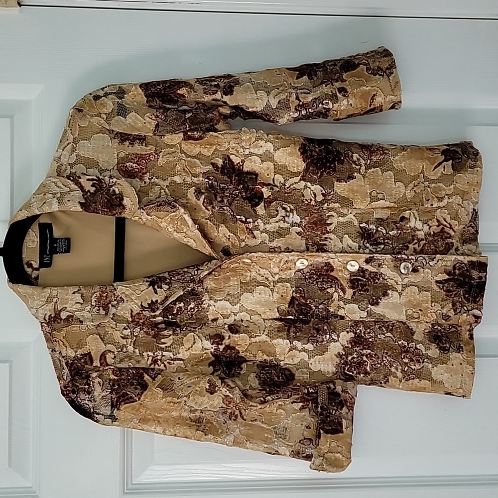 Lace blouse Beige/Brown Floral S